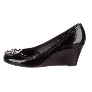 Tory Burch Sally Wedges Black Patent Leather - Size 9